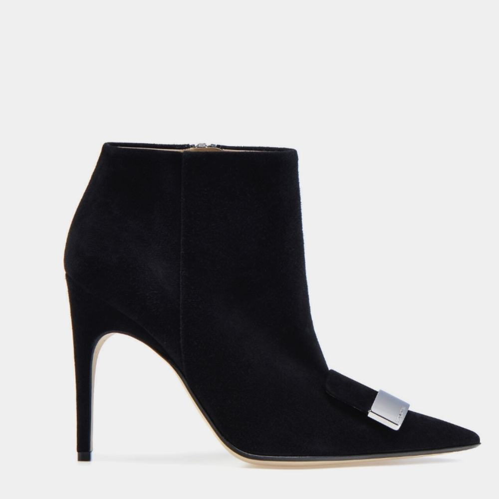 *SOLD* Sergio Rossi SR1 Black Suede Ankle Boots 110mm - Picture 2 of 9